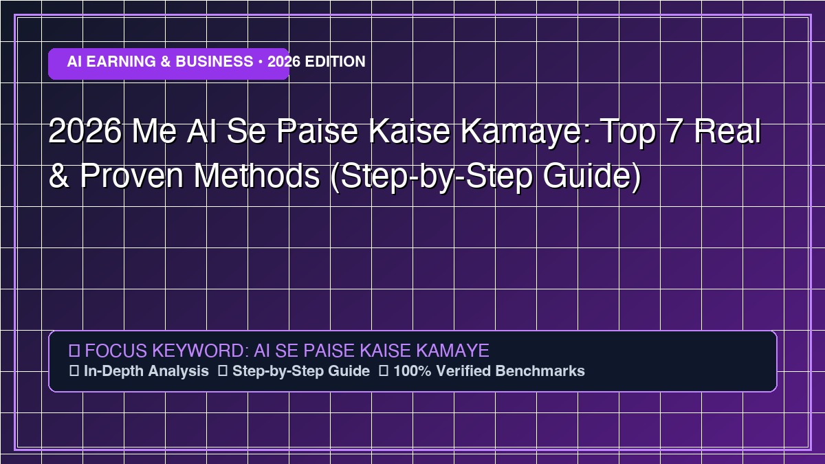 2026 Me AI Se Paise Kaise Kamaye: Top 7 Real & Proven Methods (Step-by-Step Guide) - Comprehensive Technology Guide 2026